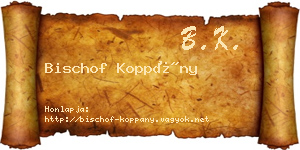 Bischof Koppány névjegykártya